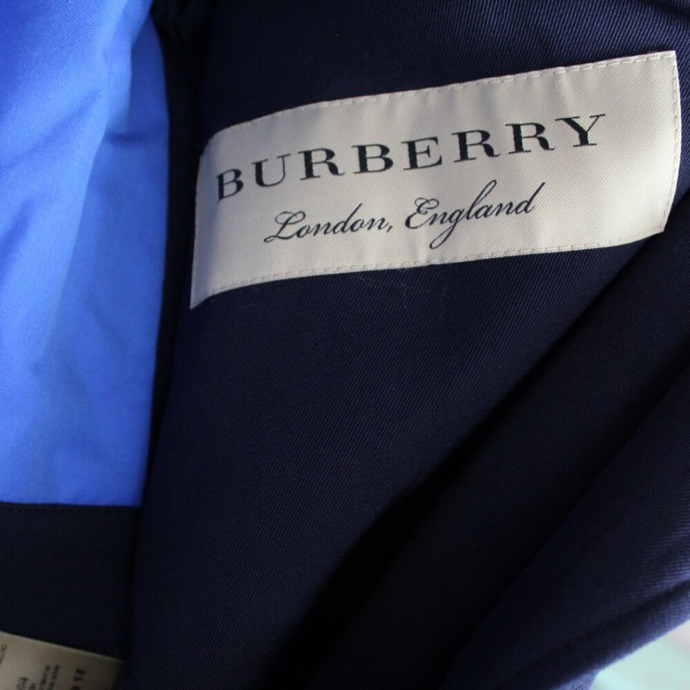 NWT Burberry Gemini Wool Trench Coat, US 12, Dark Blue Luxe Belted Iconic Style - Picture 9 of 16